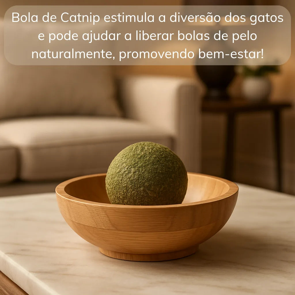 Bolinha CatNip para gatos que limpa dentes e relaxa