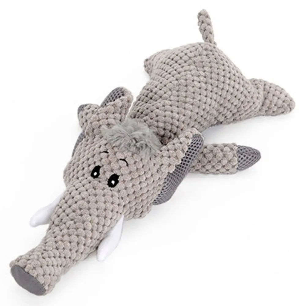 Brinquedo elefante de pelúcia para cães cor cinza