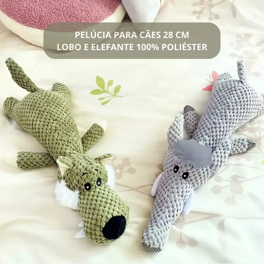 Brinquedos lobo e elefante de pelúcia para cães, bonito e fofo
