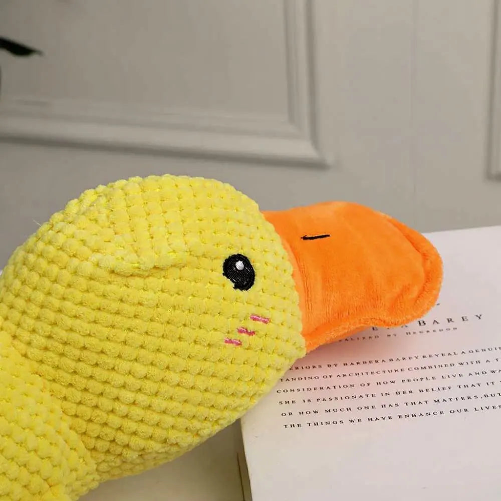 Brinquedo de pelúcia pato amarelo para cães bico