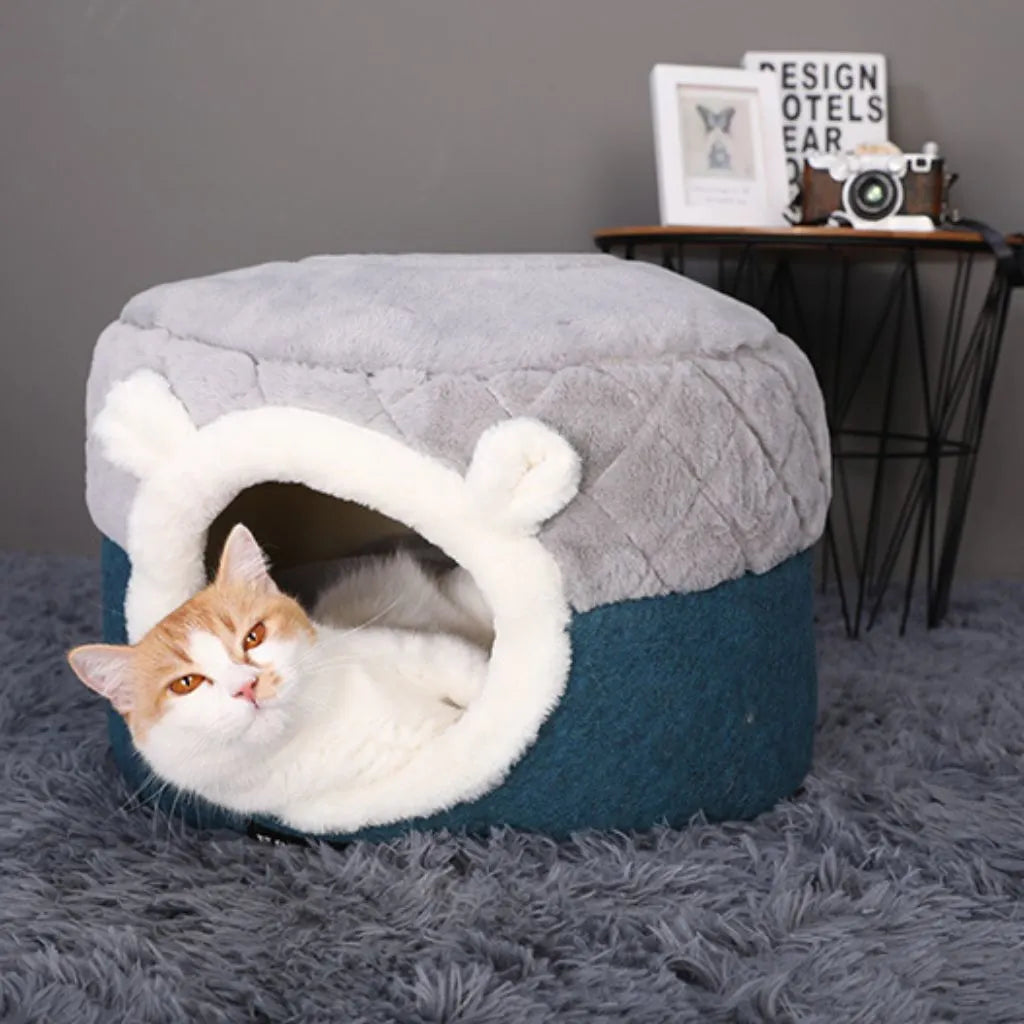 cama-iglu-pet-gato-relaxando