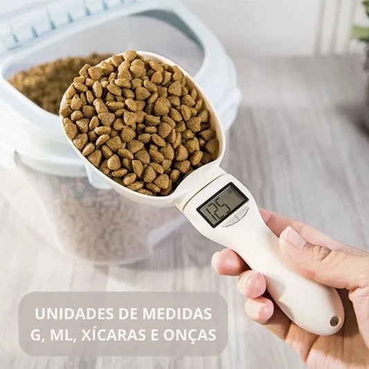 Colher medidora digital para ração de cães e gatos