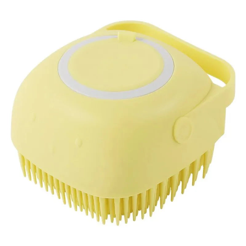Escova pet prática com dispenser para shampoo