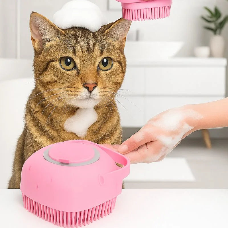 Escova de higiene e massagem para cães e gatos