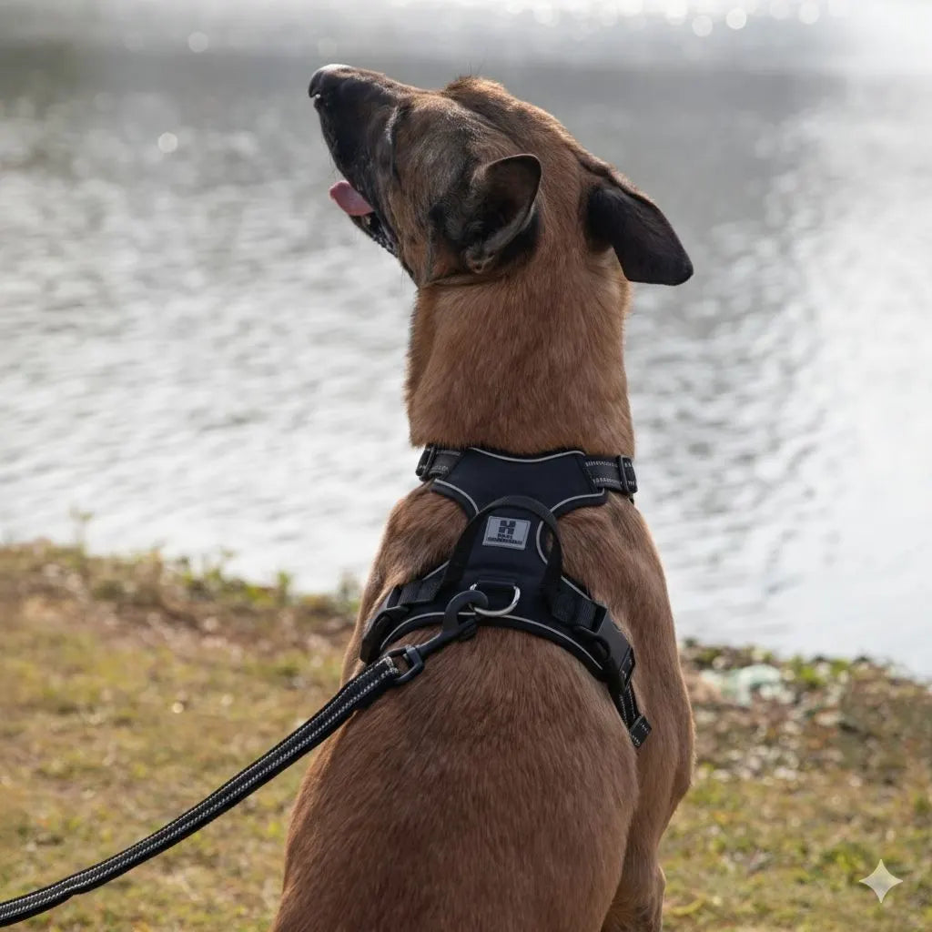 Peitoral reflexivo para cães com fixação frontal e dorsal
