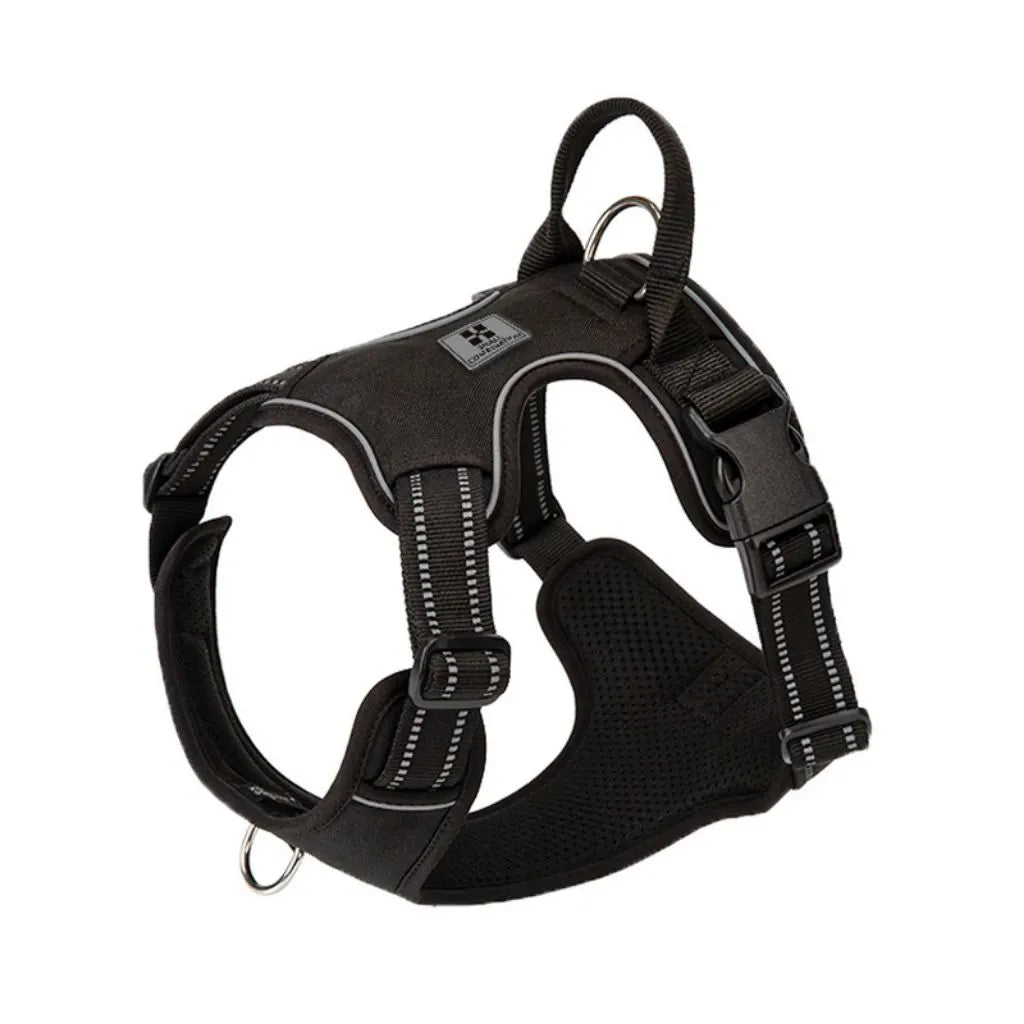 Peitoral anti-puxão para cães ajustável preto
