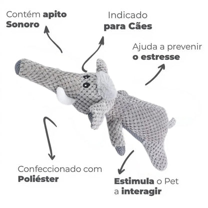 Detalhes do elefante de pelúcia para pets