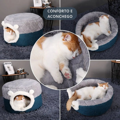 cama-iglu-2em1-aberta-gato-descansando