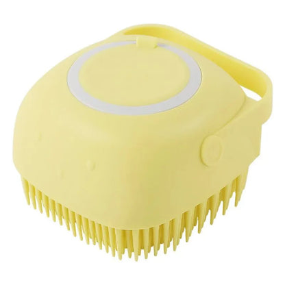 Escova pet prática com dispenser para shampoo
