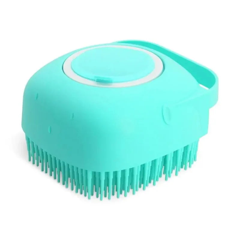 Escova pet prática com dispenser para shampoo