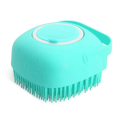 Escova pet prática com dispenser para shampoo