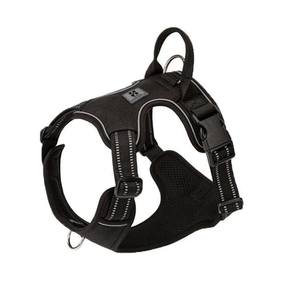 Peitoral anti-puxão para cães ajustável preto