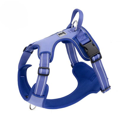 Peitoral anti-puxão para cães ajustável roxo